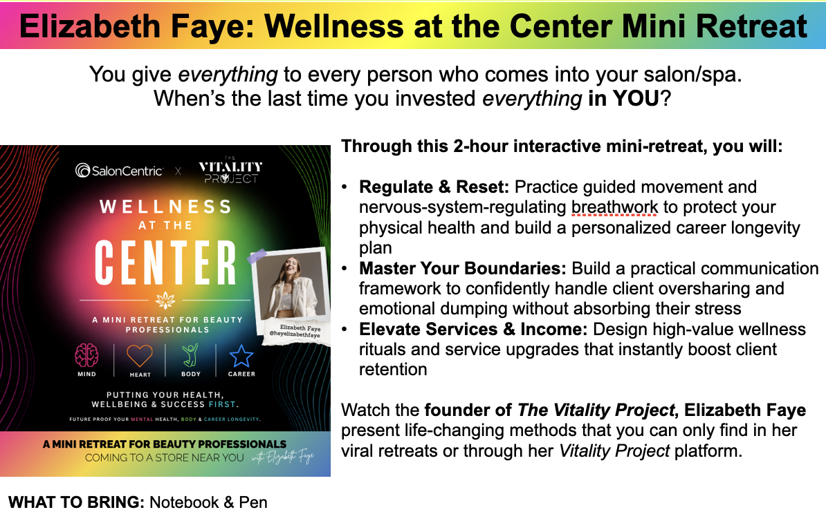 The SalonCentric class flyer